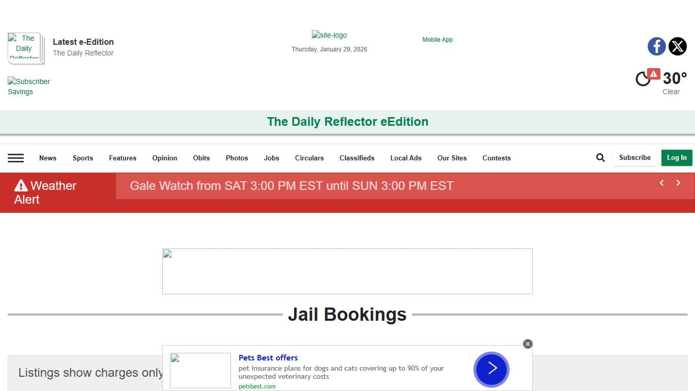 Jail Bookings reflector.com